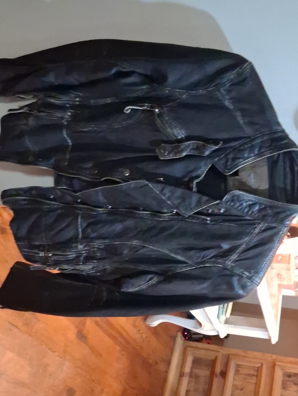 Aryn K Black Faux Leather Bomber-Style Jacket